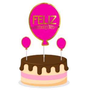 Topo de bolo Padrão - Feliz aniversario 12