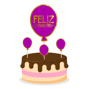 Topo de bolo Padrão - Feliz aniversario 7