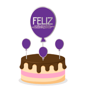 Topo de bolo Padrão - Feliz aniversario 9