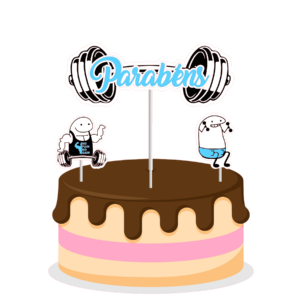 Topo de bolo Padrão - Flork academia azul