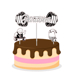 Topo de bolo Padrão - Flork academia cinza