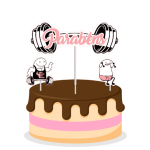 Topo de bolo Padrão - Flork academia rosa