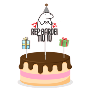 Topo de bolo Padrão - Flork 1 happy birthay