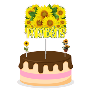 Topo de bolo Padrão - Girassol 2