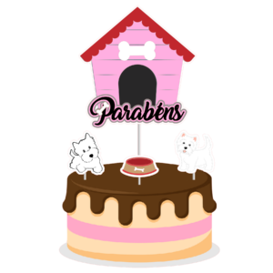 Topo de bolo Padrão - Pet 3