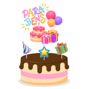 Topo de bolo Padrão - Parabéns Color 1