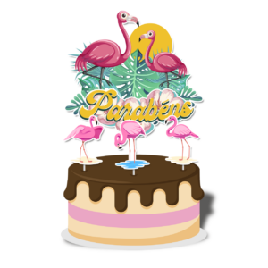Topo de bolo Padrão - Flamingo