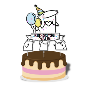 Topo de bolo Padrão - Flork aniversario
