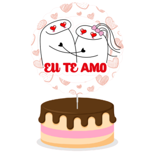 Topo de bolo Padrão - Flork 4 romantico
