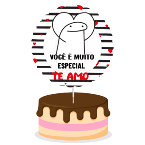 Topo de bolo Padrão - Flork 5 romântico