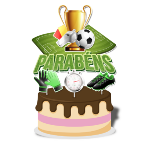 Topo de bolo Padrão - Futebol