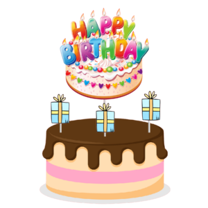 Topo de bolo Padrão - Happy Birthay bolo color