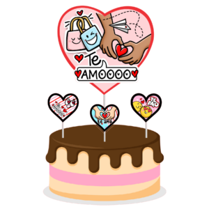 Topo de bolo Padrão - Love 1